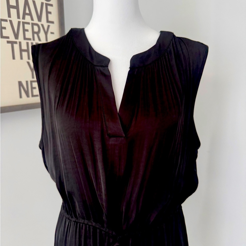 NWT Rachel Zoe Black Satin Dress Size M - Picture 4 of 5